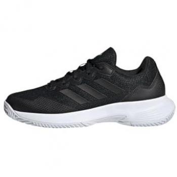 adidas GameCourt 2 Zapatilla de tenis para mujeres, color negro y blanco, modelo Core Black/Core Black/Silver Met, talla 37 EU