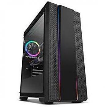 Nox Hummer Fusion -NXHUMMERFSN- Caja LED ARGB Rainbow ATX-Micro ATX-ITX, lateral cristal templado, 1 ventilador de 120mm ARGB preinstalado, espacio hasta 6 ventiladores, USB 3.0, color negro