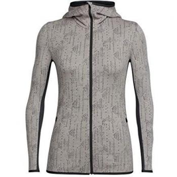 Icebreaker Sudadera con Capucha y Capucha para Mujer Away LS, Mujer, Primeras Capas, 104079101XS, Pómez/Monzón, XS