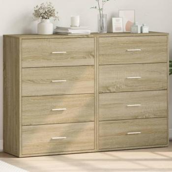Aparador Sonoma de Madera Multicapa en color Roble, 60x31x84 cm, incluye 2 piezas