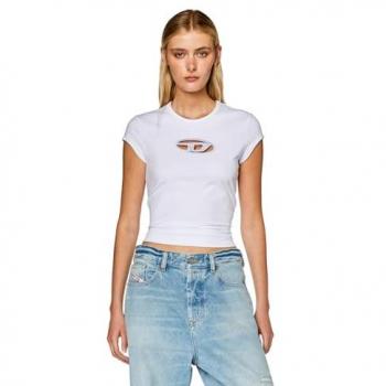 Diesel Women's Peek-a-Boo Logo T-Shirt - White Size S