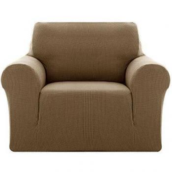 Deconovo Cubre de Sillón Funda para Sofá 1 Plaza Protector Elástica Marrón