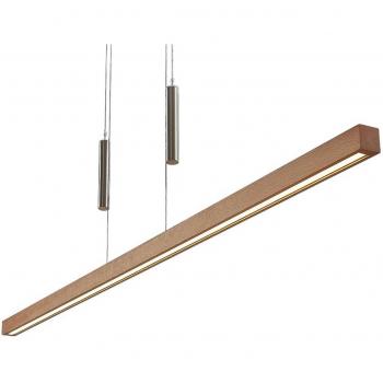 Lámpara colgante LED Tamlin de madera de haya, moderna, color marrón, para salón y comedor, con 1 bombilla
