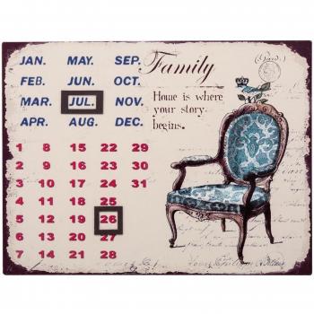 Creaciones Meng Calendario De Acero SillaMulticolor25x33 cm