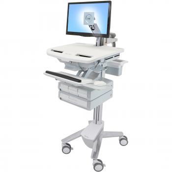 Carro Multimedia Ergotron StyleView 43 con Brazo LCD Ajustable y 3 Cajones - Blanco