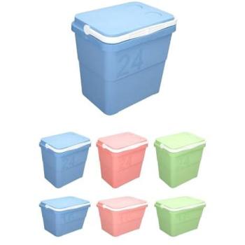 Nevera Térmica Portátil Rígida Retro Azul 24 L con Asa para Camping, Jardín y Barbacoa