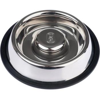 Comedero TIAKI Slow Feeding Silvered - 1120 ml, 29 cm de diámetro