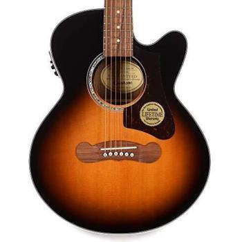 Epiphone J-200 EC Studio Parlor Vintage Sunburst Electro-Acoustic Folk Guitar
