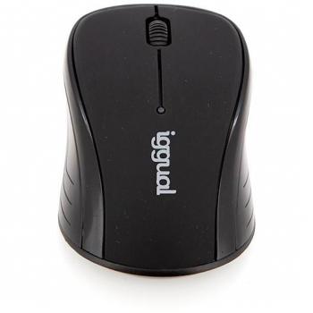Iggual WOM-Basic Ratón Óptico Inalámbrico 1600DPI Negro