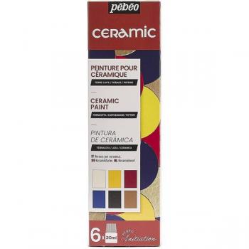 Pintura Cerámica PEBEO 6 Colores Surtidos 20 ml - Set de Iniciación