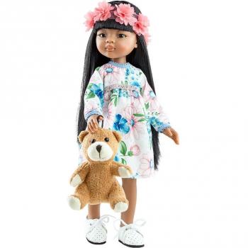 Paola Reina - Muñeca Amigas Meily con Osito de Peluche, 32 cm (04453)