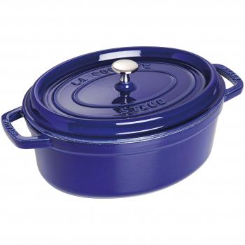 STAUB Cacerola/Cocotte de Hierro Fundido Ovalada, Diámetro de 29 cm, 4,25 L, Azul oscuro