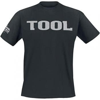 Tool Metallic Silver Logo Men's T-Shirt - Black - Sizes S to XXL - 100% Cotton