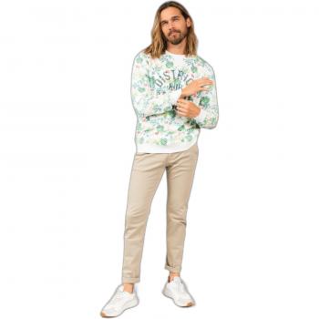Sudadera de felpa con estampado tropical Sicilia para hombre Deeluxe, blanca, talla L