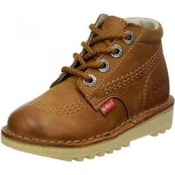 Kickers - Botas de Otra Piel Unisex Infantil, Marrón