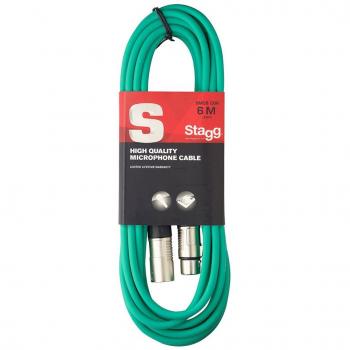 Stagg SMC6 CGR 6 m XLR to XLR Microphone Cable - Green