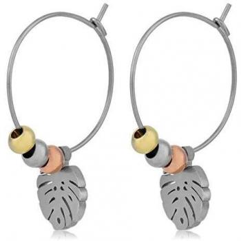 Córdoba Jewels | Pendientes en plata de ley 925 y bañada en oro y oro rosa con diseño Aros Bolitas Hoja