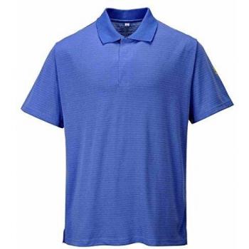 Polo Antiestático ESD Portwest Hamilton Manga Corta Color Azul Talla XS