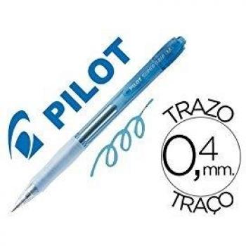 Pilot Super Grip - Bolígrafo retráctil, color azul claro neon