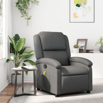 Sillón de masaje reclinable cuero sintético negro, crema y marrón vidaXL