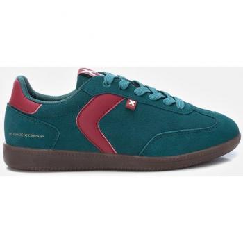 ZAPATILLA DE MUJER XTI 143397 VERDE CORDÓN - Zapatillas de serraje de mujer con cordones y suela de goma