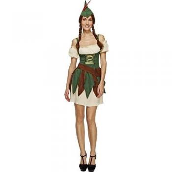 Disfraz Sexy de Cazadora para Mujer en Beige, Verde y Marrón - Talla XS