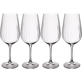 Mikasa Treviso - Juego de 4 copas de vino tinto de cristal sin plomo, 600 ml, transparentes con efecto ondulado para celebraciones