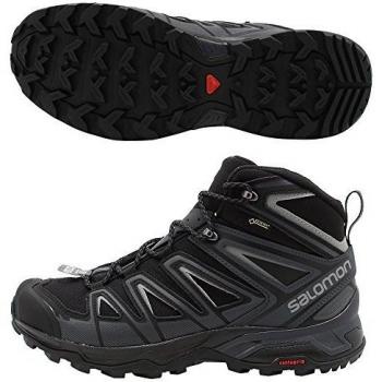 Salomon X Ultra 3 Mid Gtx - Botas de senderismo para hombre, color Negro / Tinta India / Monumento, tamaño 45 1/3 EU