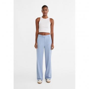 Stradivarius Smart straight-leg trousers Sky blue