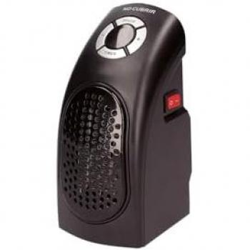 Calefactor eléctrico cerámico de enchufe 400W bajo consumo para baño compacto negro
