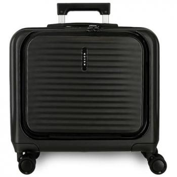 Maleta de Cabina Piloto Unisex Movom Dayton 44cm Negra, Rígida ABS/Policarbonato, con Bolsillo Frontal y Cierre TSA, 31.6L, 4 Ruedas Dobles