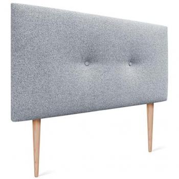 Cabecero de Tela Aqualine Liso con Botones y Patas, 95x105cm, Gris Perla, Acolchado de Lujo para Cama Dormitorio Moderno