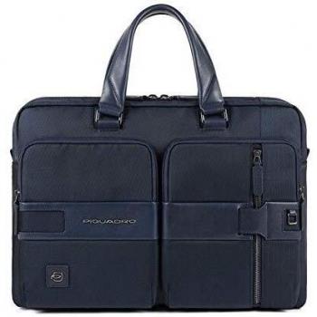 Piquadro Tokio CA4470S107- Carpeta de piel para ordenador de 15,6 pulgadas, color azul