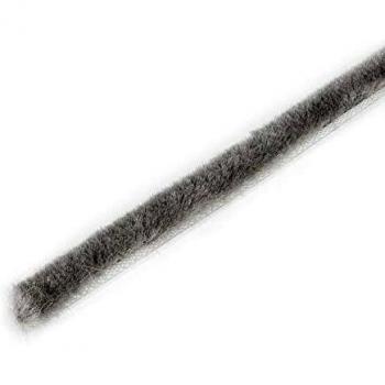 EMUCA Burlete Adhesivo con Cepillo de Altura 7mm, guardapolvo Adhesivo para Puertas y Ventanas, Rollo de 10m, Gris