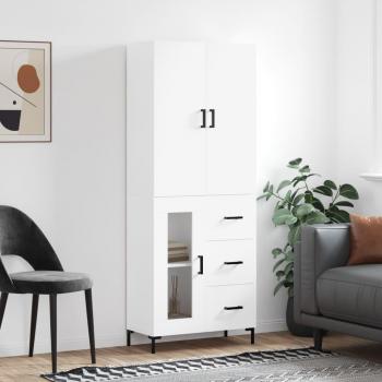 Armario alto de madera multicapa blanco 69,5x34x180 cm