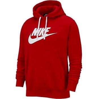 Nike Men's Club Graphic Hoodie Pullover Red/White Size L