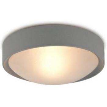 Plafón de baño Rondo Níquel satinado 1 bombilla 10,5cm IP44 con vidrio esmerilado E27