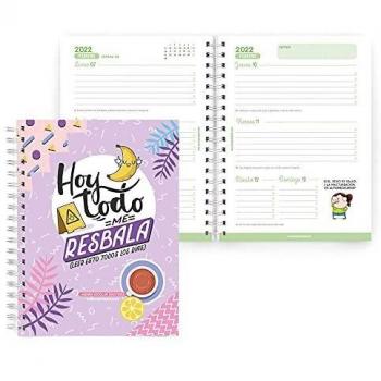 Miquelrius - Agenda Escolar 2021-2022, Tamaño Plus 15 x 21.3 cm, Semana Vista, Missborderlike Resbala, Idioma Español