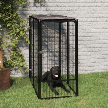 vidaXL Dog Playpen 6 Panels Black 50x100 cm Powder-coated Steel