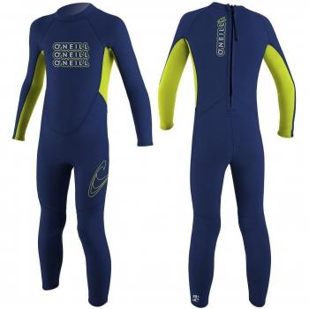 Niño de coronel thermonuclear 2 mm Back Zip traje de neopreno - azul/verde, verano, niño, color  - azul marino/verde lima, tamaño 04 yrs