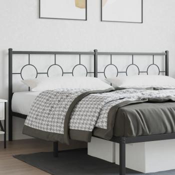 Cabecero de metal negro 193 cm Vidaxl Negro con diseño moderno, estructura metálica resistente, acabado en color negro mate, medidas de 193 cm de ancho, compatible con camas estándar y fácil instalación