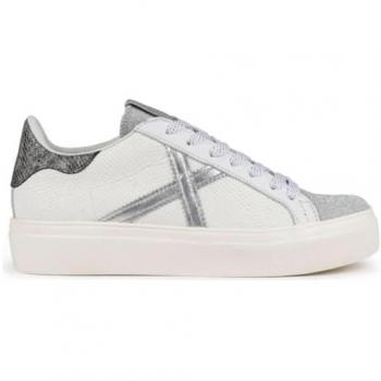 Zapatilla Casual Mujer Munich Rete Sky 73 Blanca con Detalles Plateados EU 37
