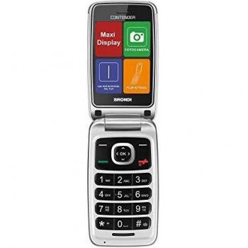 Teléfono Celular Brondi Contender Blanco Dual SIM 3 para Personas Mayores con Tasti Grandi y Cámara de 1.3Mpx