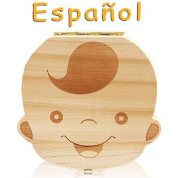 Leisial Caja de Almacenamiento de Dientes de Leche Souvenir Caja Guardar Madera Diente Organizador de la Caja para Niños Bebé 1pc