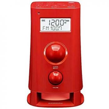 Radio Despertador Digital Sangean K-200 AM/FM con Pantalla LCD de 2.5, Color Rojo