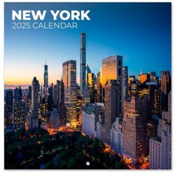 Calendario Pared 2025 30x30 cm Nueva York - Planificador Mensual con Espacio para Anotar e Ilustraciones Multicolor