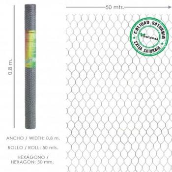 Enrejado Triple Torsión 50/80 cm Rollo 50 Metros Uso Doméstico
