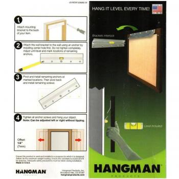 Hangman HM-18D Heavy-Duty 18-Inch Mirror & Picture Hanger with Wall Dog Screws (Holds up to 200lbs)