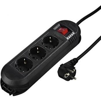Hama - Distribution PanelColour, 3-way, black, 220/240 MB/s, 3500 MB/s, 50/60 Hz, 1.5 m, Negro
