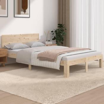 Cama doble pequeña de madera maciza 120x190 cm sin colchón
